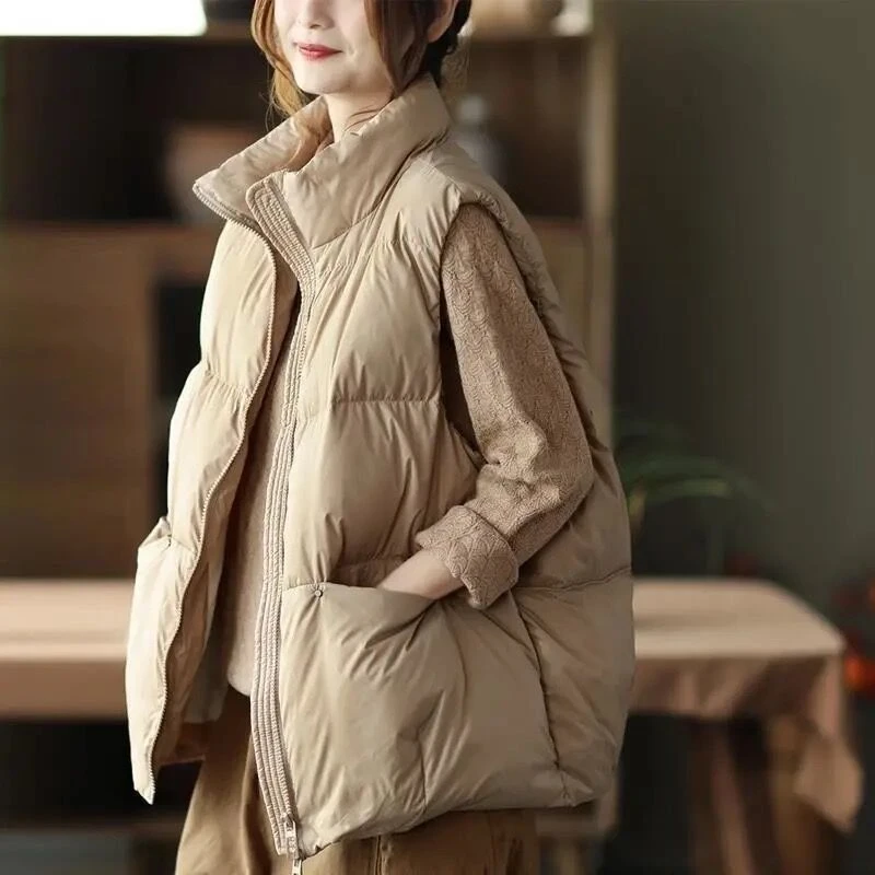 羽绒衣羽绒棉服马甲女2022秋冬韩版宽松大码保暖时尚背心坎肩马夹