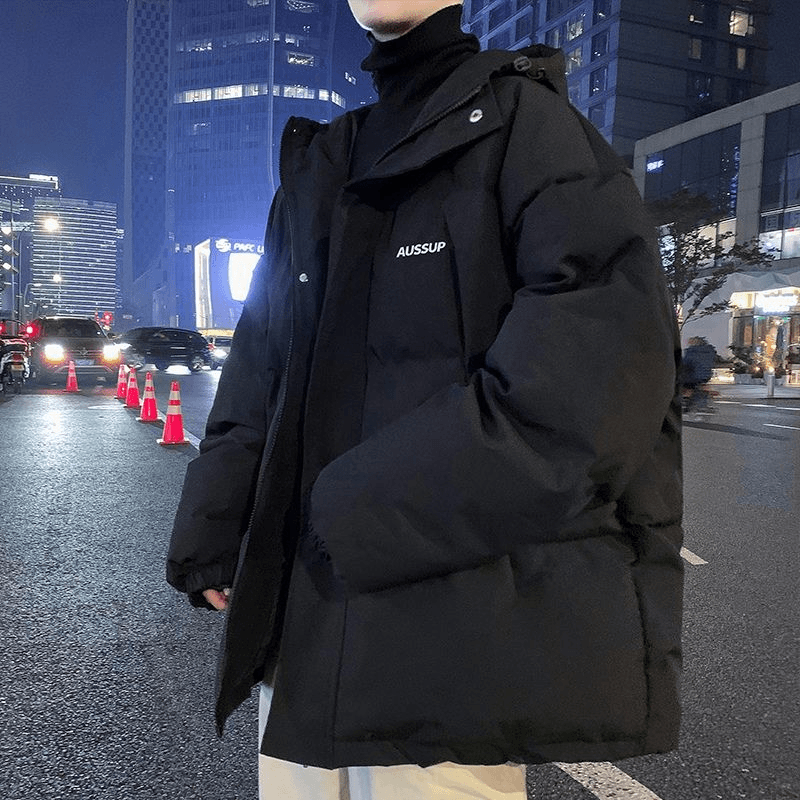 秋冬款羽绒服男士外套连帽潮流宽松冬装加厚港风ins学生帅气防寒