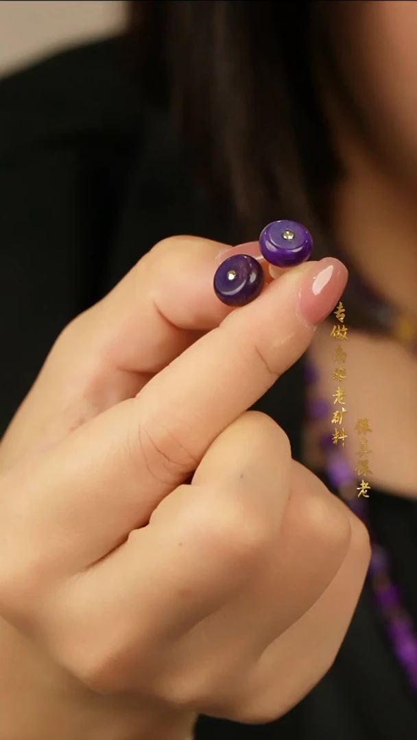 【闪购商品】苏纪石（舒俱来）耳钉/多样性发118K金镶嵌T190