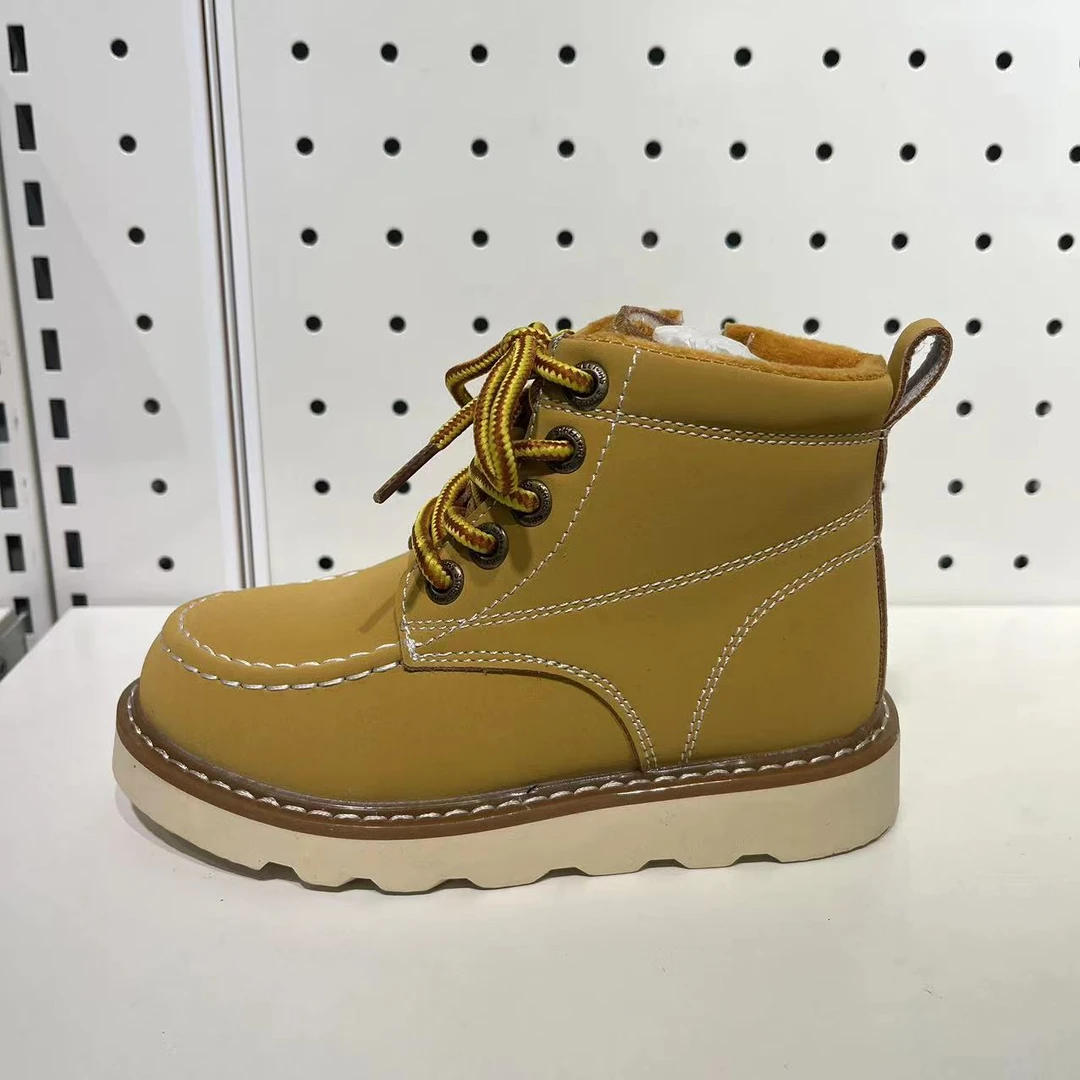 235 儿童休闲百搭英伦风高帮大黄靴男童靴子