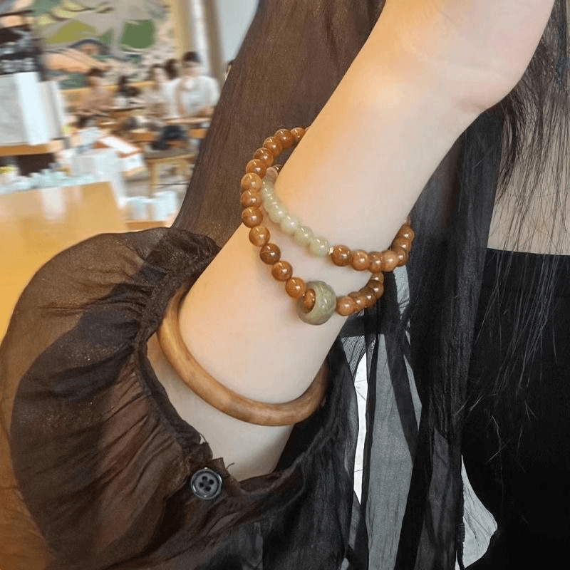 巴布亚贡木沉香0.8双圈跑环扎基拉姆双圈女生盘玩串手串