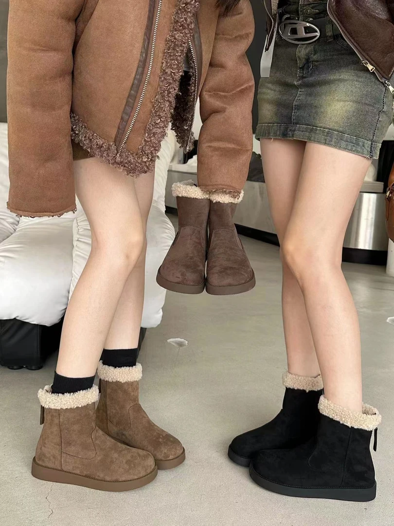门店899！秋冬雪地靴秋冬棉鞋女鞋时尚百搭加绒短靴加厚