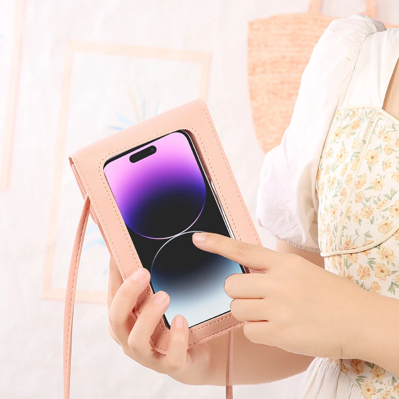 2024夏季新款可触屏手机包女款斜挎包多功能韩版竖款手机袋小挎包