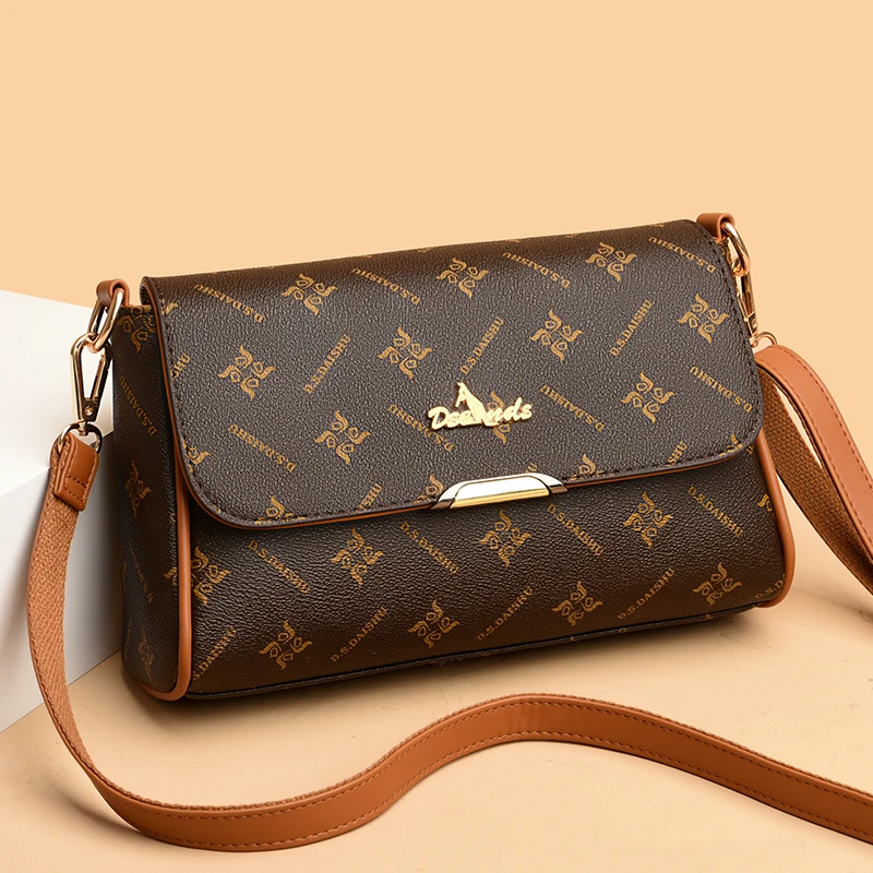 新款品牌女包包时尚大气中年婆婆女士斜挎包妈妈包单肩包印花