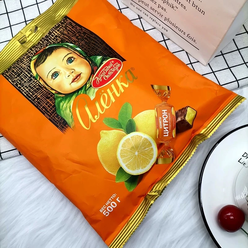 【大头娃娃巧克力糖】 猕猴桃和柠檬味500克俄罗斯原装进口