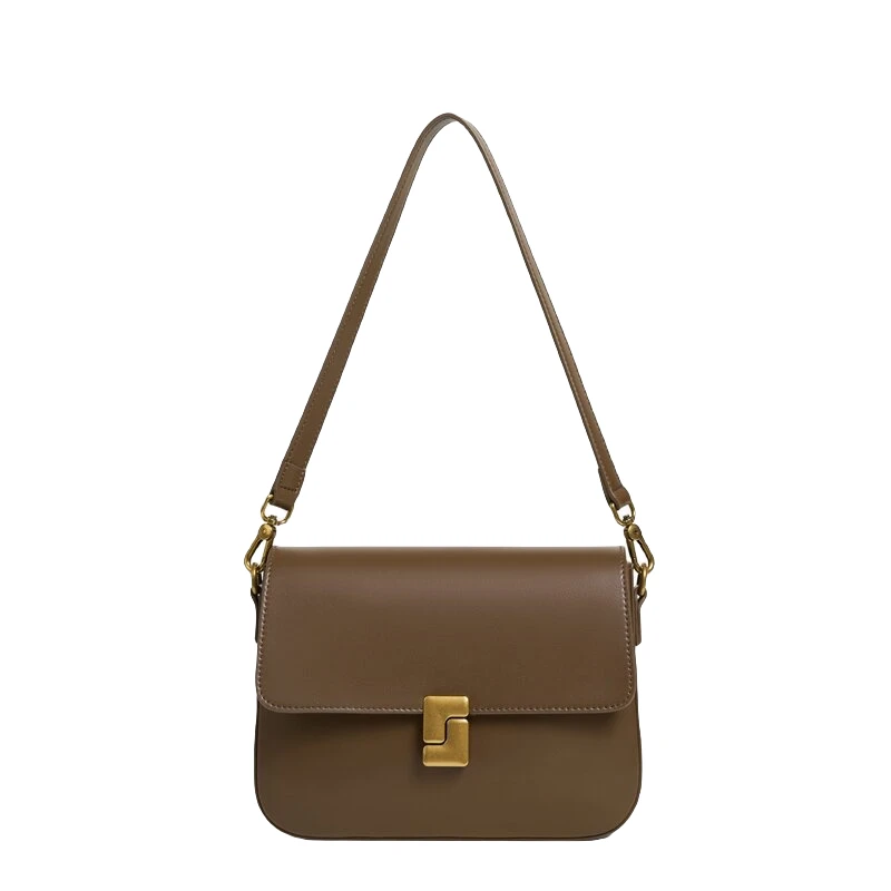 真皮豆腐包百搭小众斜挎包简约女士单肩腋下包潮流6808