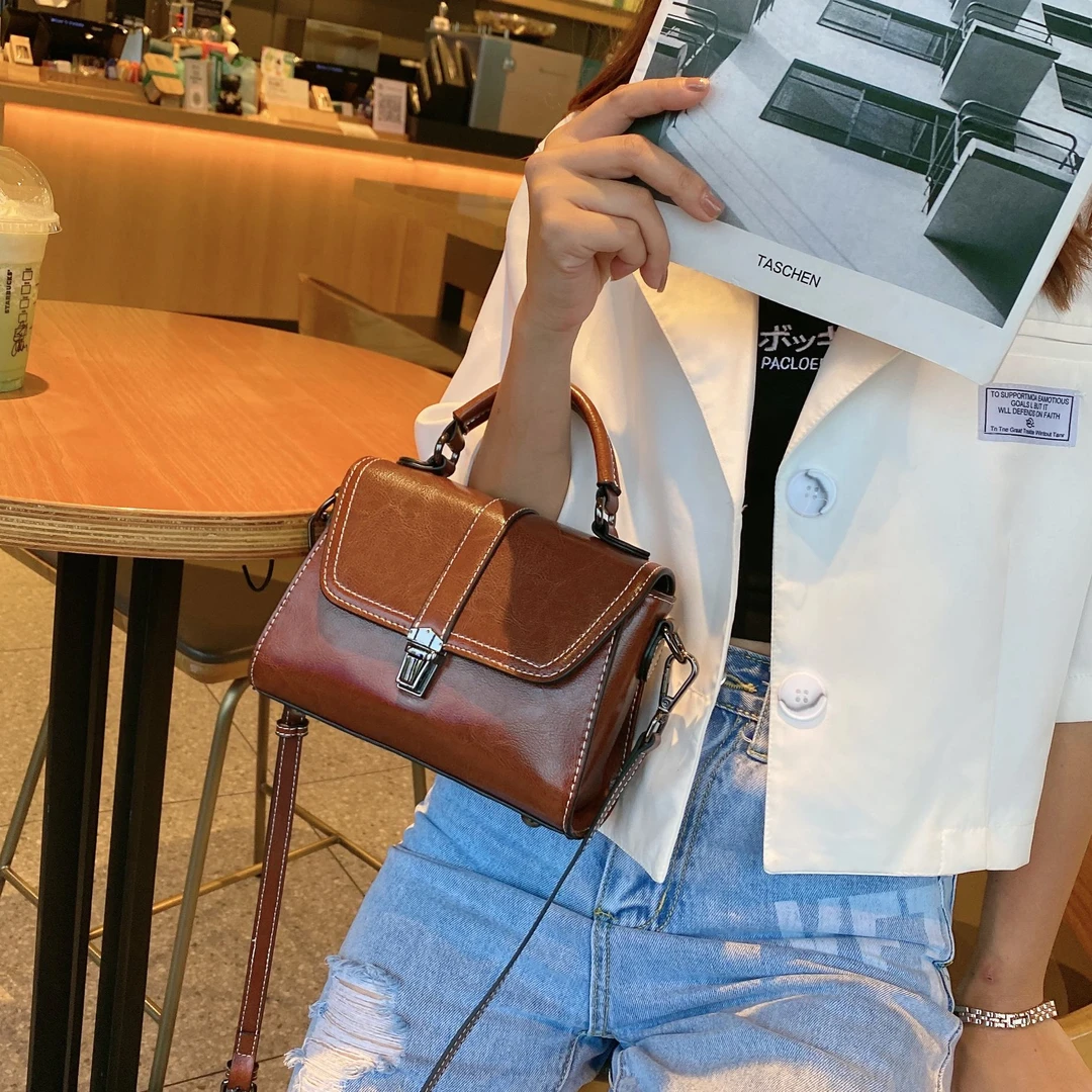 真皮牛皮包包2024新款女款时尚百搭质感休闲单肩包斜挎包68838