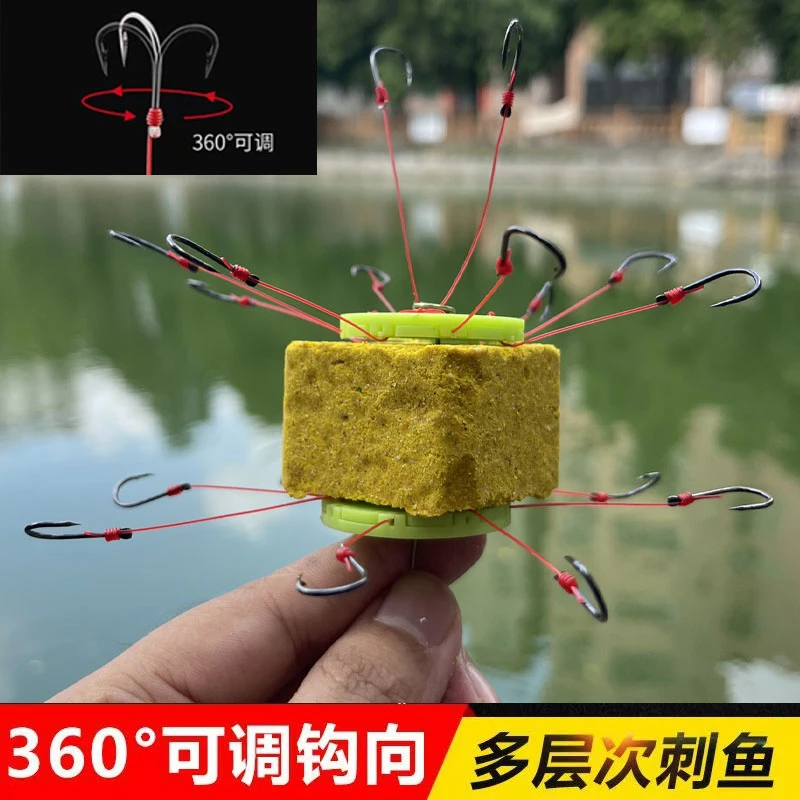 万向翻板钩飞钩方块饵硬线抛竿钩海竿钩