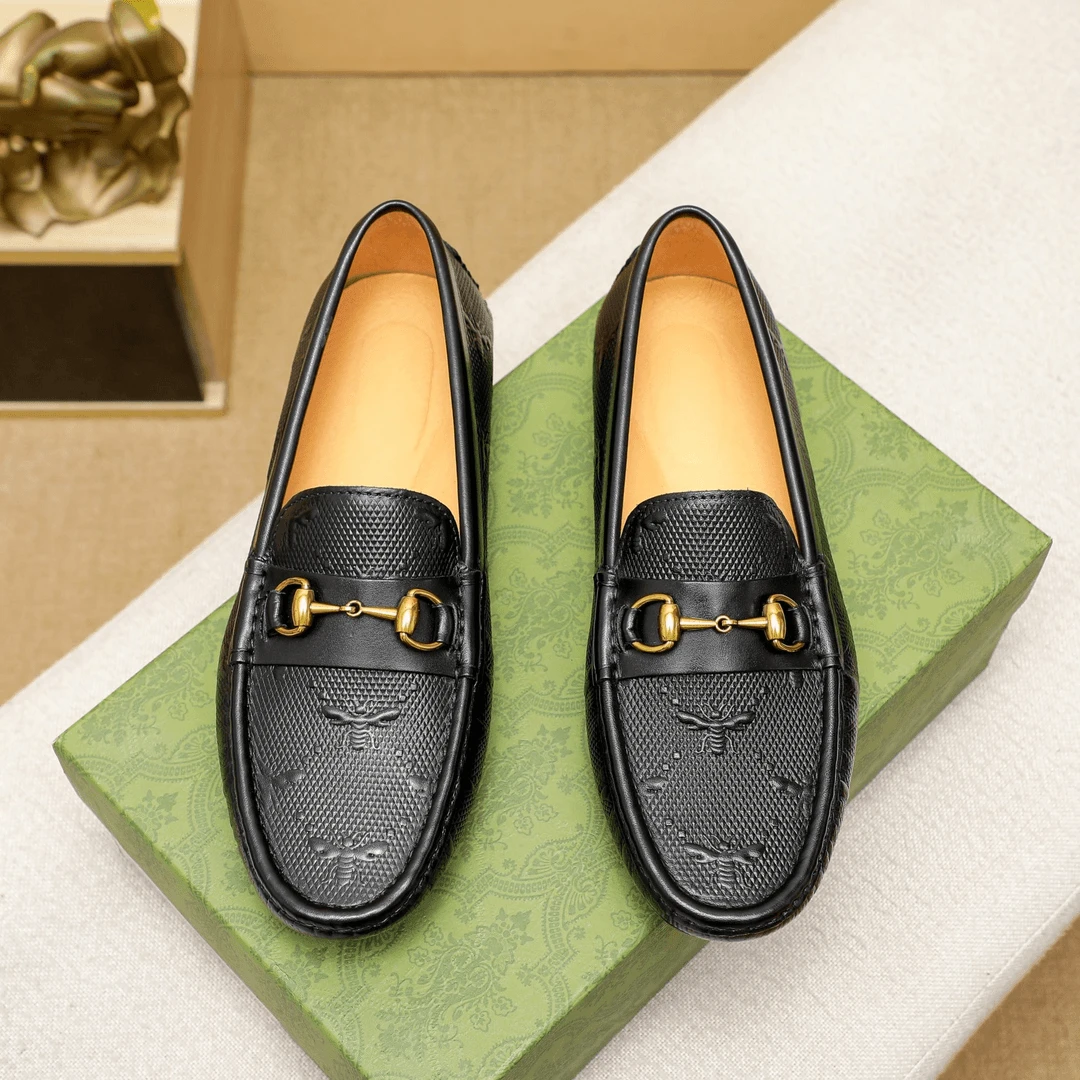 2024新款男士真皮豆豆鞋休闲时尚百搭一脚蹬驾车鞋舒适透气乐福鞋