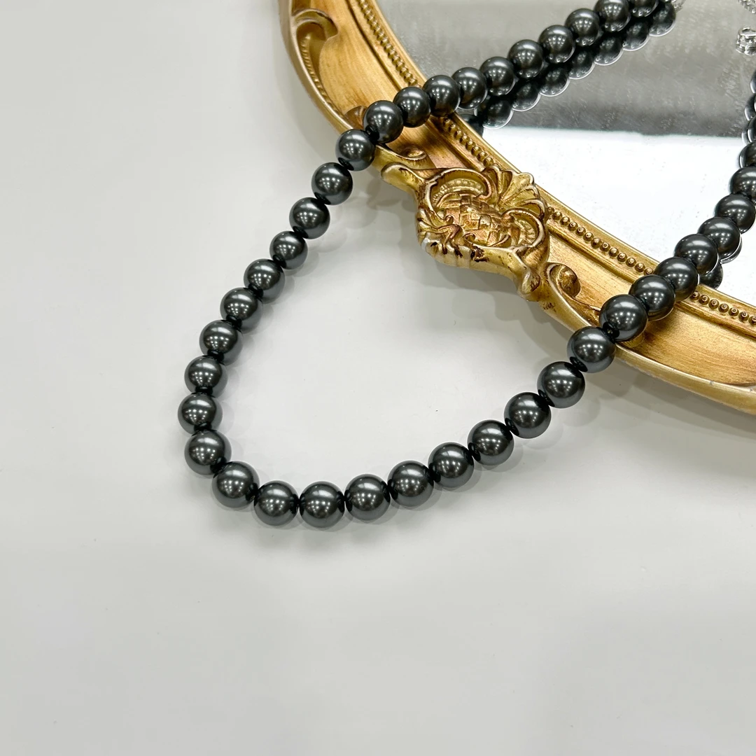 铜合金项链 zxl0339102玻璃钢珠项链深灰色