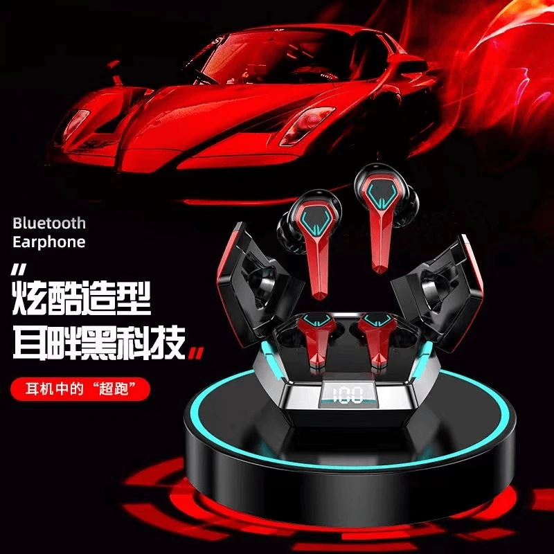 2025新款跑车款电竞蓝牙耳机游戏高音质入耳式降噪超长续航有屏幕