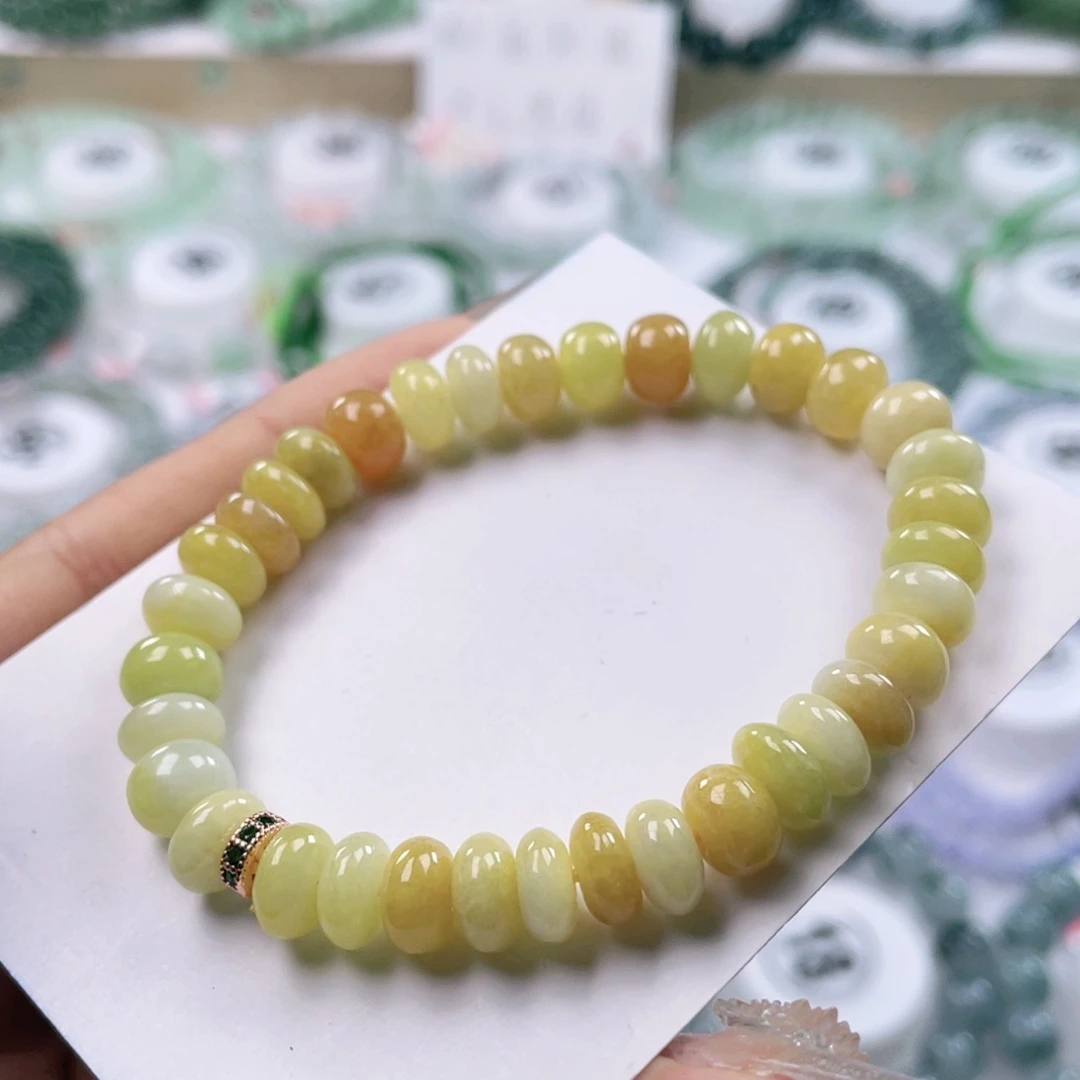 翡翠手链未镶嵌天然翡翠A货珠链卡8.2