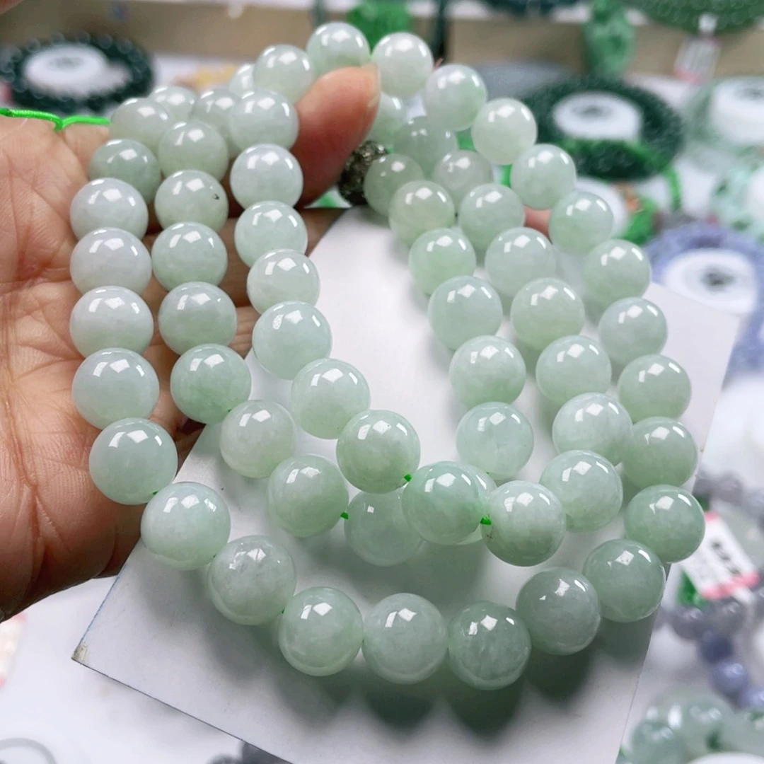 翡翠手链未镶嵌天然翡翠项链10mm
