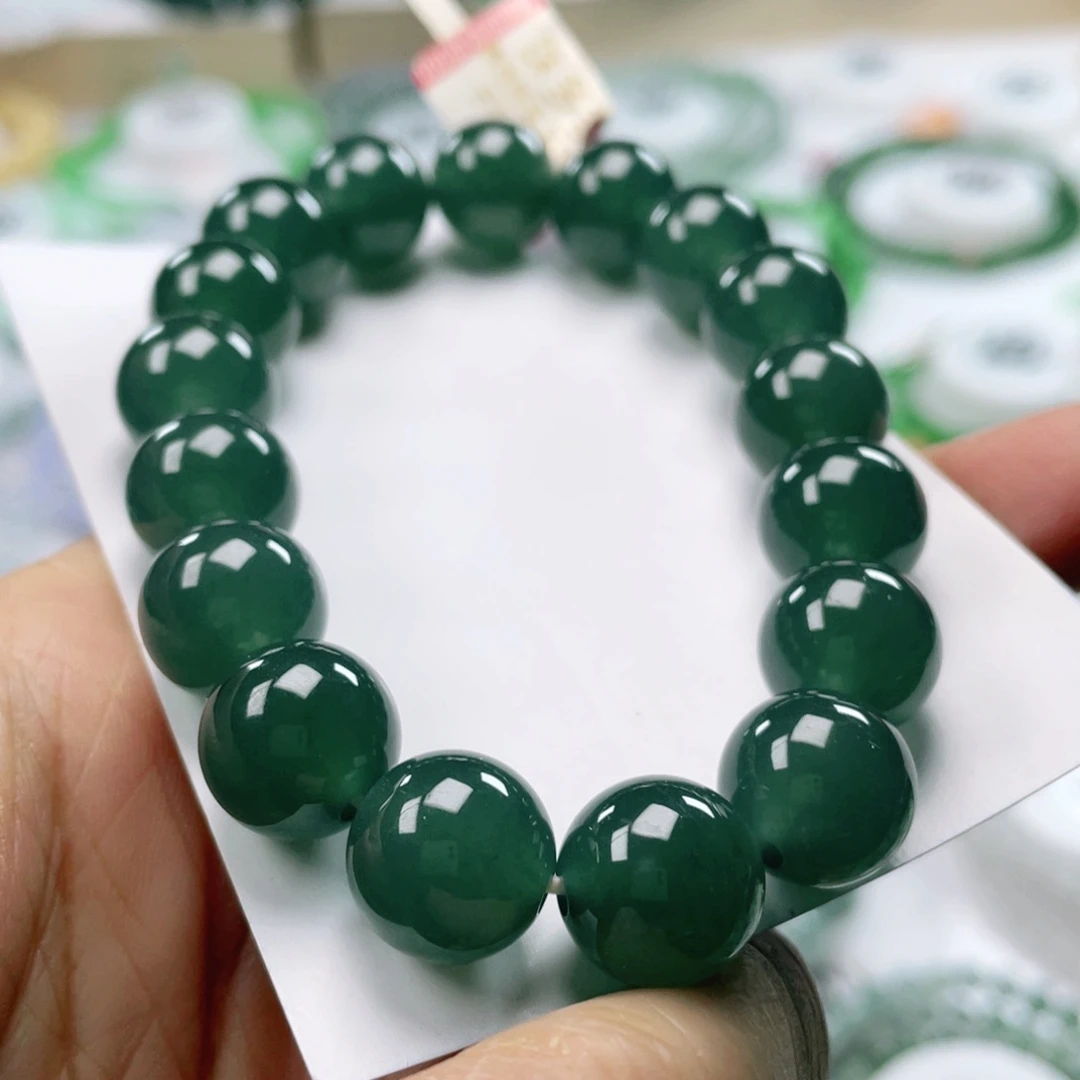 翡翠手链未镶嵌天然翡翠手串12.3mm