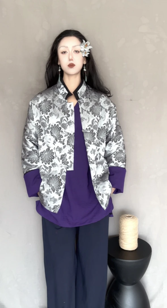 女士外套春夏天新款红色碎花