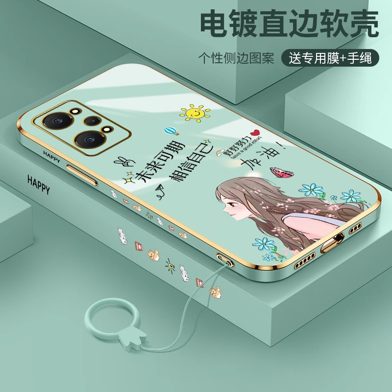 真我gtneo2手机壳女款realmeGTneo2t电镀直边未来可期OPPO防摔硅