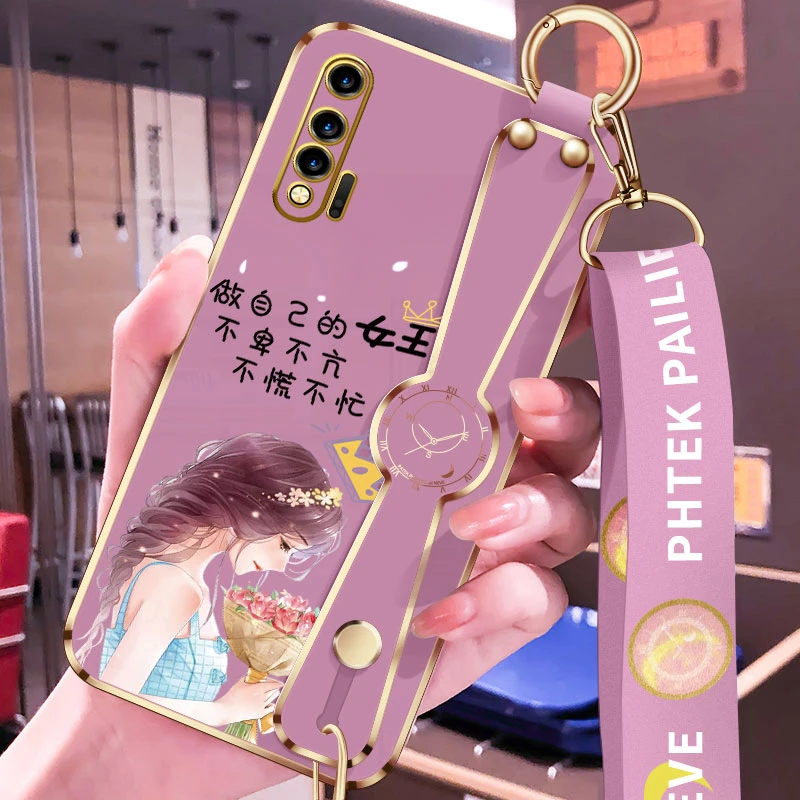 华为nova6手机壳新款nova6se女王4G 5g版电镀斜挎腕带挂绳硅胶软