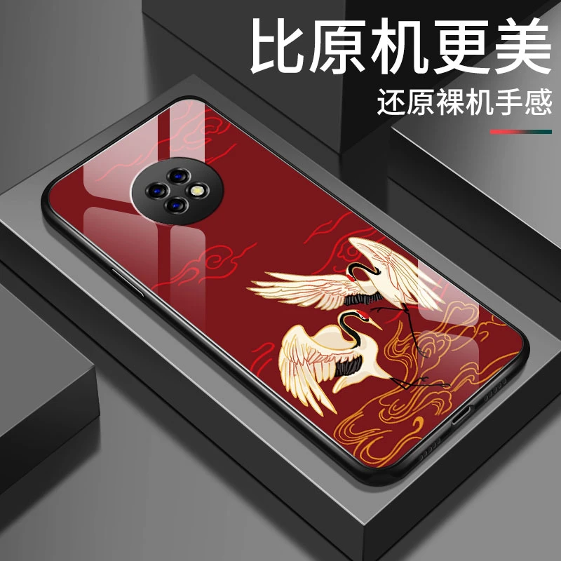 华为畅享20plus手机壳新款畅享20pro国潮仙鹤钢化玻璃20se网红情