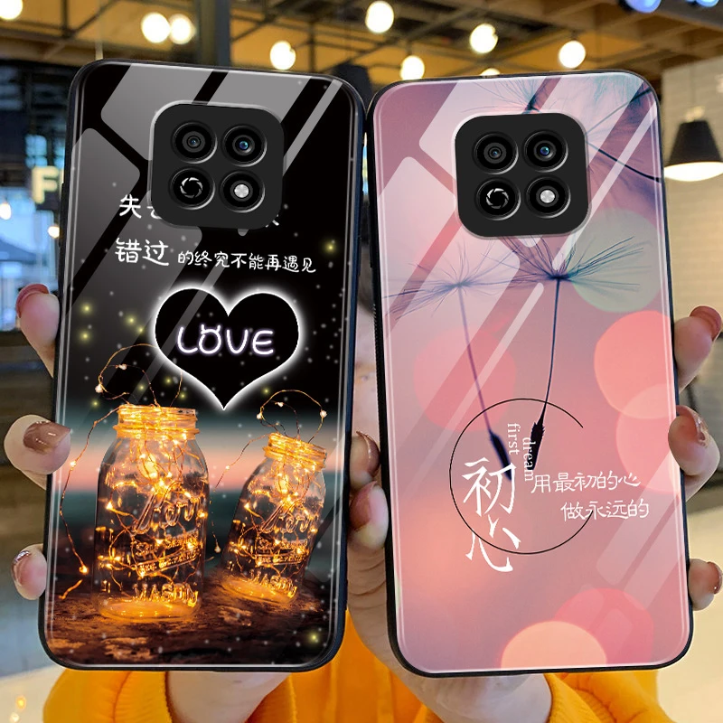 华为荣耀play5活力版手机壳新款简约LOVE玻璃壳镜头全包软硅胶防