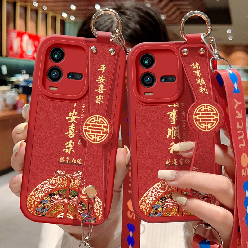 vivoiqoo10手机壳新款红iqoo9pro诸事顺利小羊皮硅胶软壳iqoo10pr