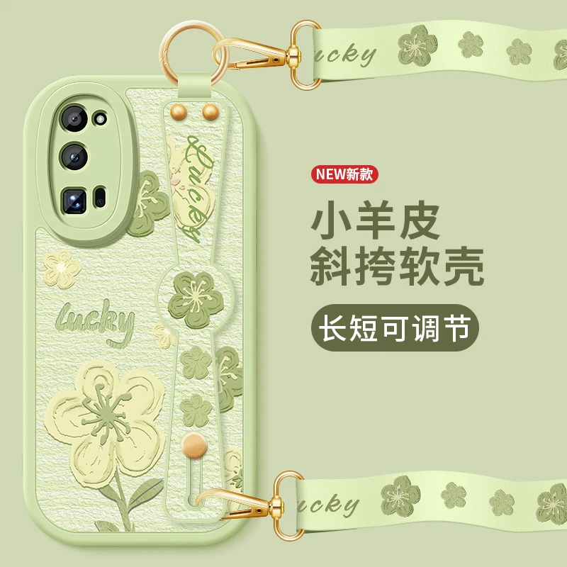 油画小花荣耀30手机壳30pro新款30pro+腕带小羊皮30s硅胶30青春版