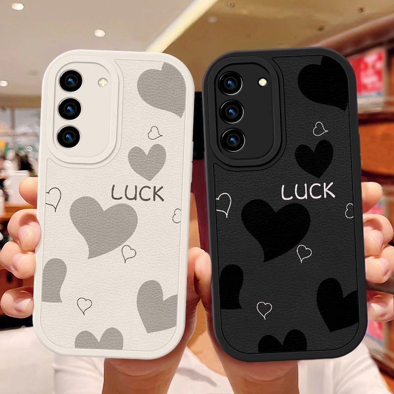 三星s23+手机壳简约新款s23ultra紫色爱心小羊皮硅胶软壳Galaxy全