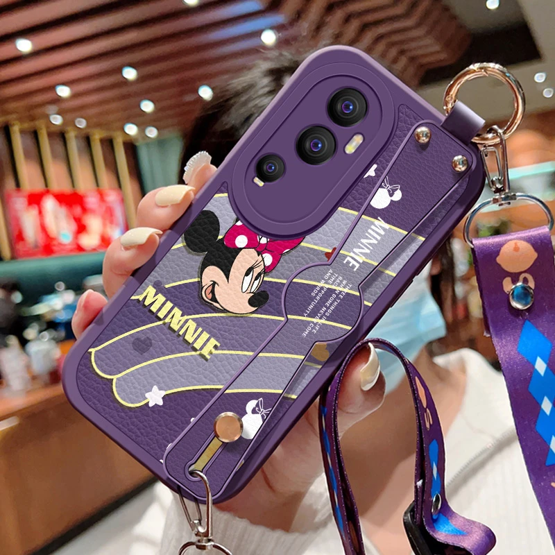 opporeno10手机壳新款reno10pro小羊皮腕带米妮por硅胶软全包reno