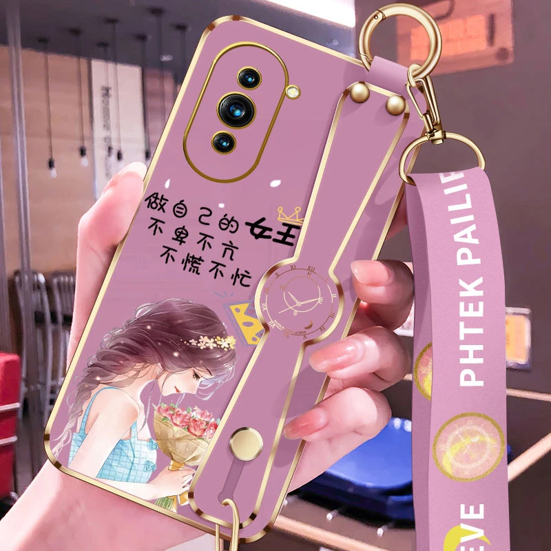华为nova10手机壳新款nova10pro女王电镀斜挎腕带挂绳硅胶软GLA-A