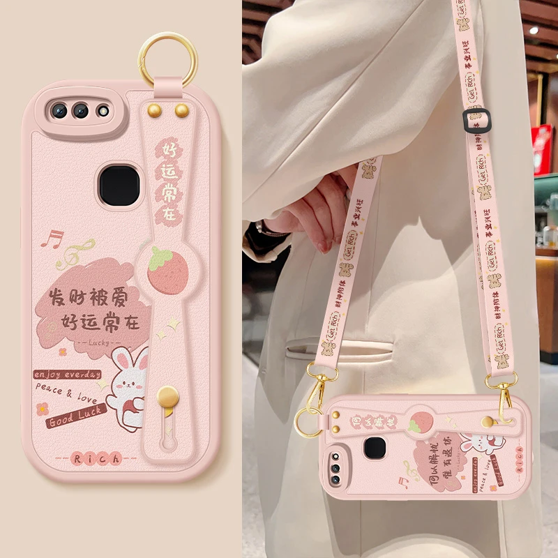 好运常在vivox21后置手机壳x21前置新款x23幻彩小羊皮腕带x20硅胶