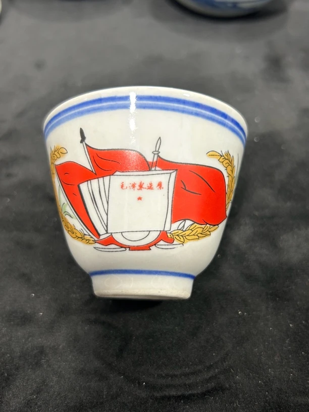 景德镇仿古陶瓷釉上粉彩主人杯100毫升酒杯真实图片年代纪念瓷