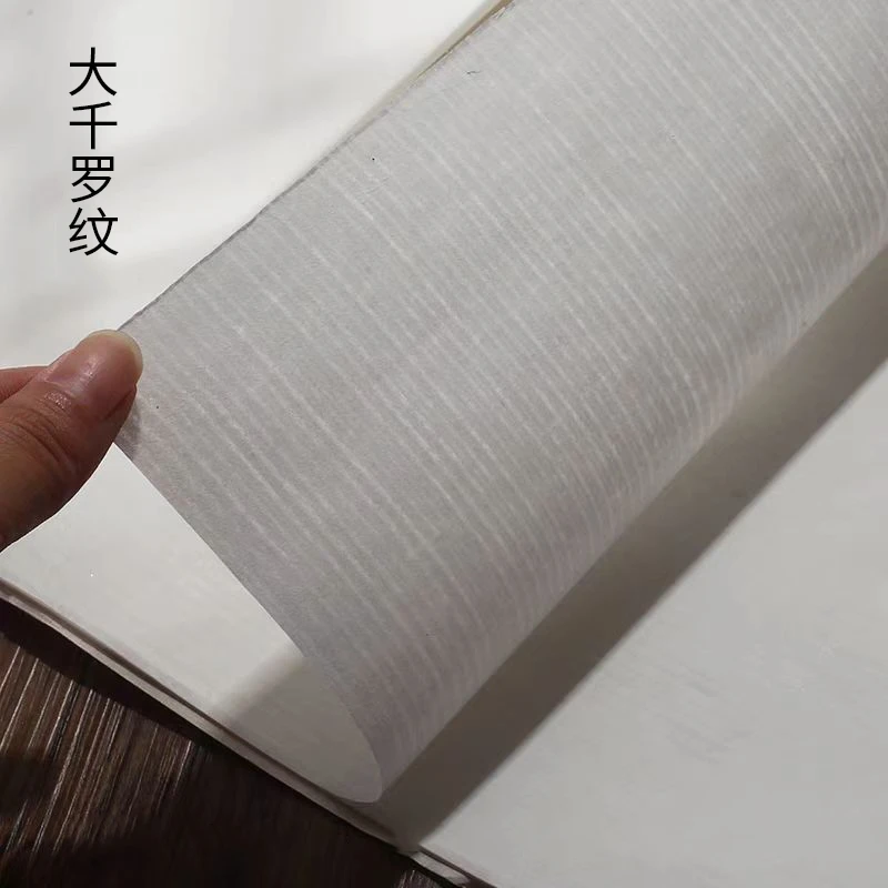 古纹纸 纯手工四尺屏红筋大千罗纹纸 半生半熟