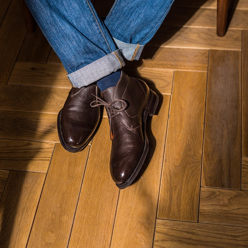 意大利Stefano Bemer手工缝制皮鞋 商务西装皮靴子男 Roiluxe现货