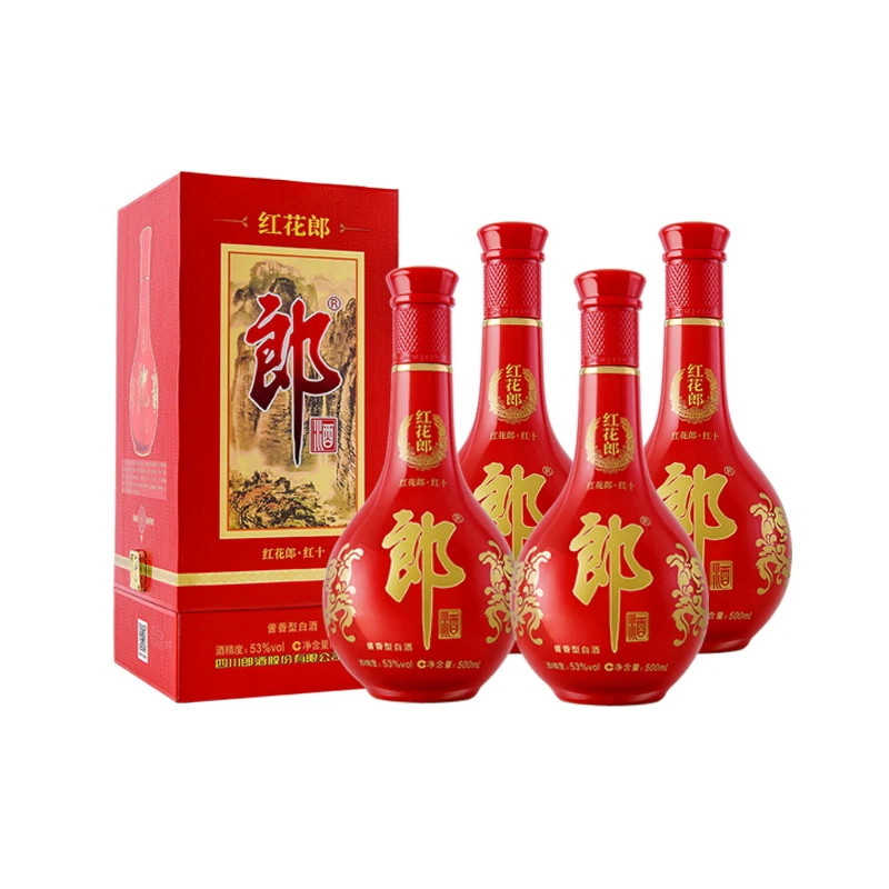 郎酒【达人直播】红花郎十白酒酱香型经典白酒送礼宴请53度500ml*4