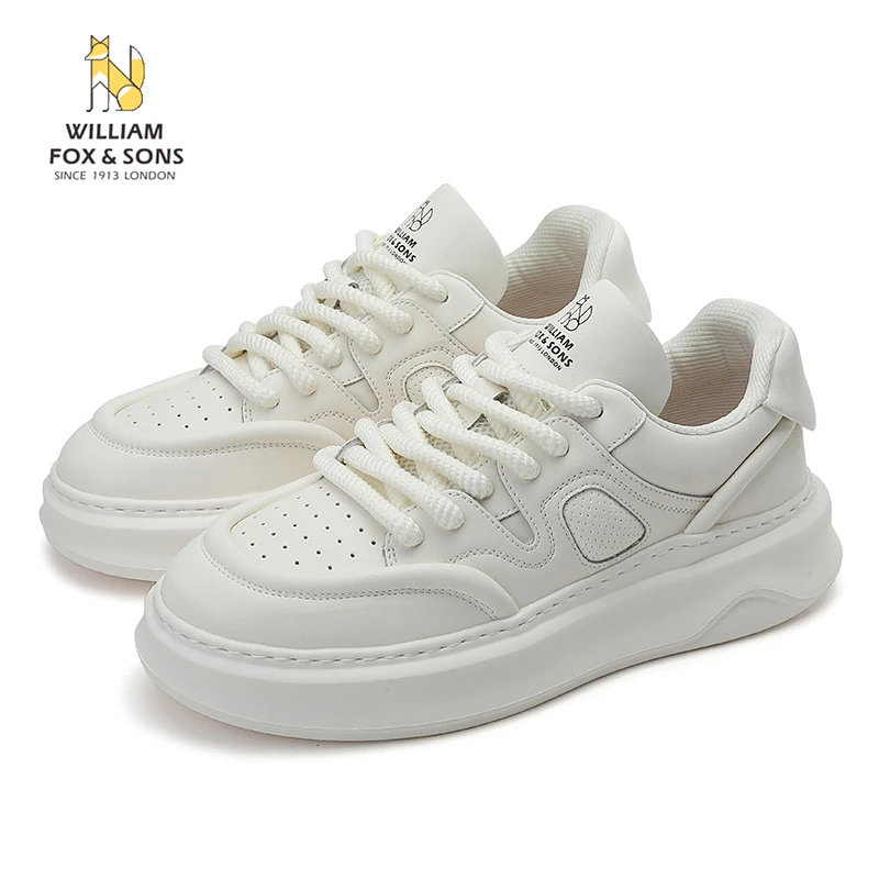 秋季真皮手工原创潮流小白鞋男士透气潮鞋厚底时尚百搭低帮真皮