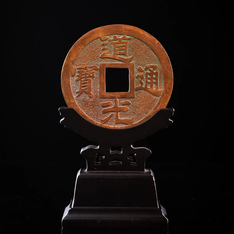 斑铜土金勇大师铜钱手工陶瓷创意桌面摆件工艺品礼品（上新送底座）