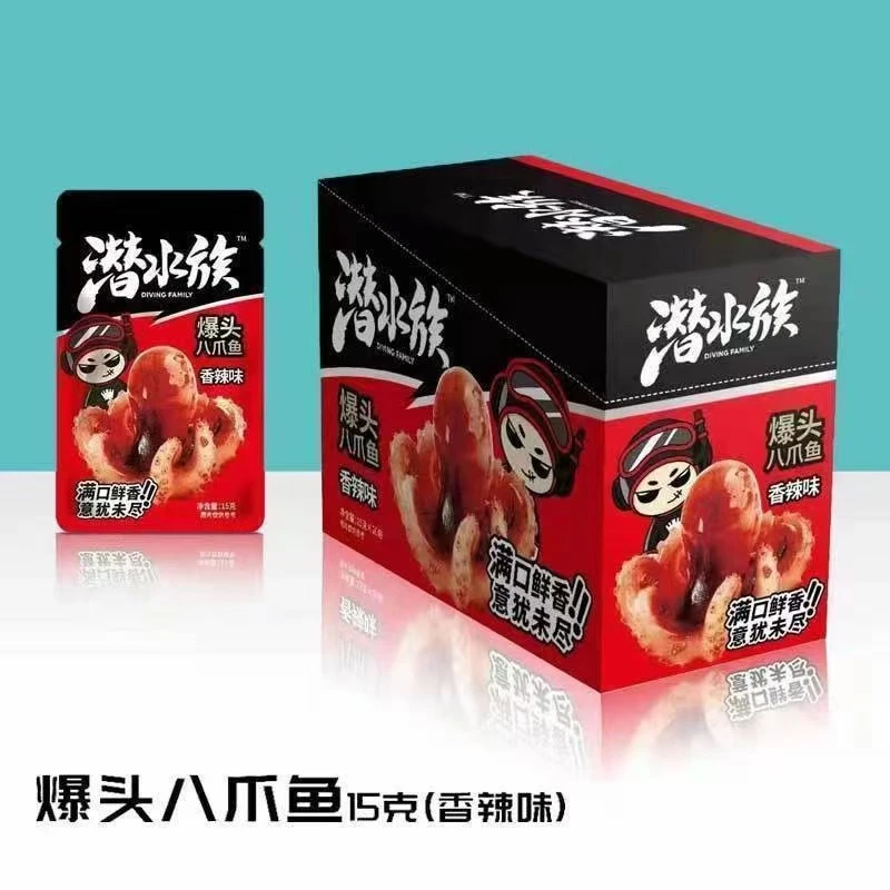 潜水族爆头八爪鱼香辣味麻辣鲜香开袋即食下饭菜休闲零食
