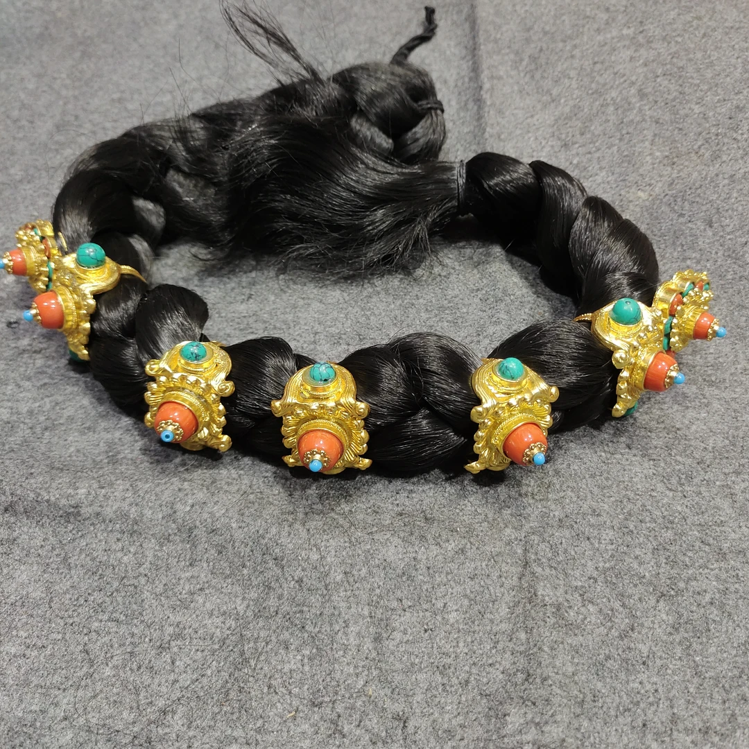 黄铜镀金头饰丹巴美女民族风