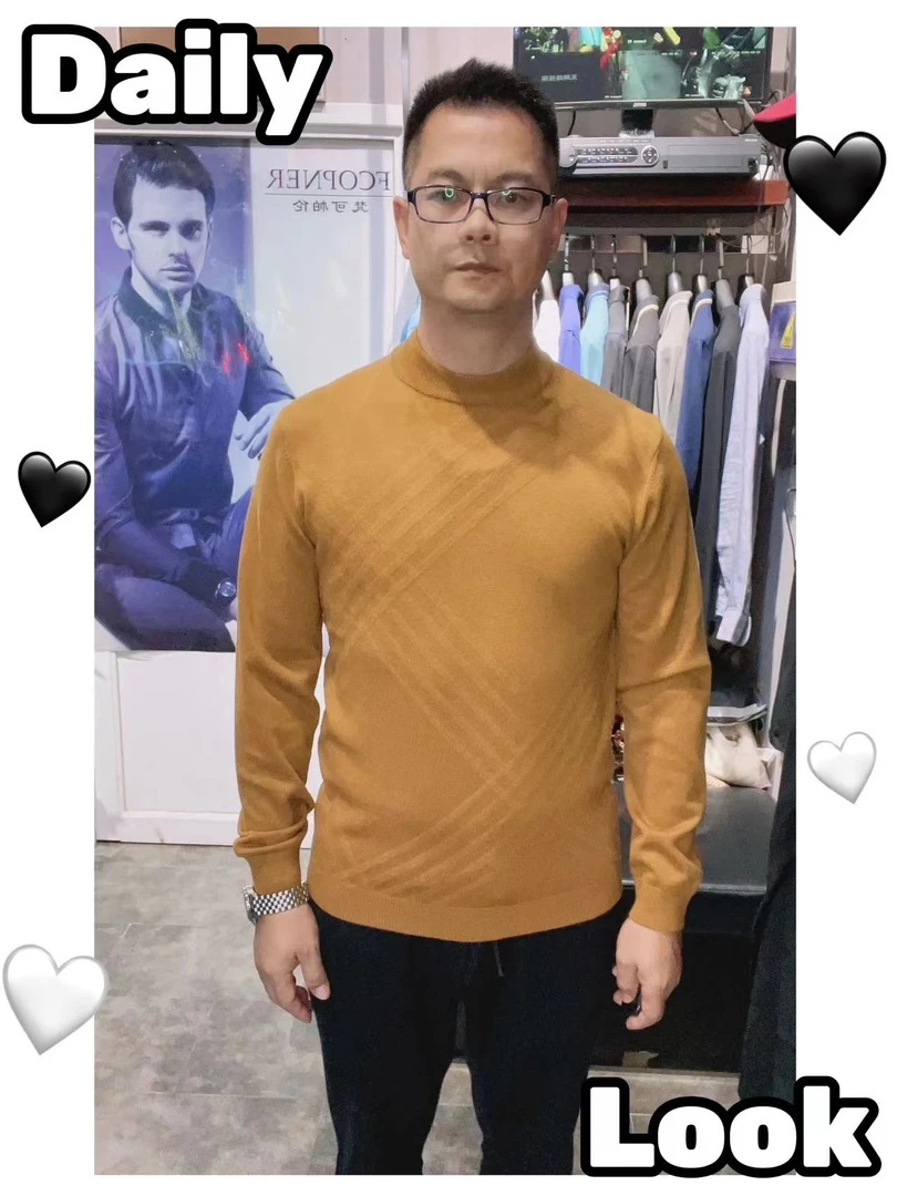 男士针织休闲百搭半高领秋冬羊毛衫