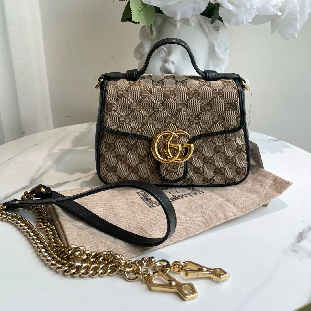 95新 GUCCI/古驰 御古屋/12582/老花马蒙手拎邮差 031标