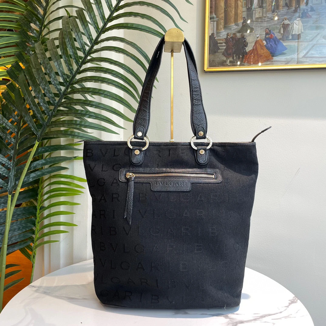 95新 BVLGARI/宝格丽 御古屋/62879/帆布托特包