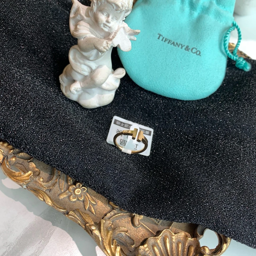 95新 Tiffany & Co./蒂芙尼 御古屋/01502/双t戒指 8码