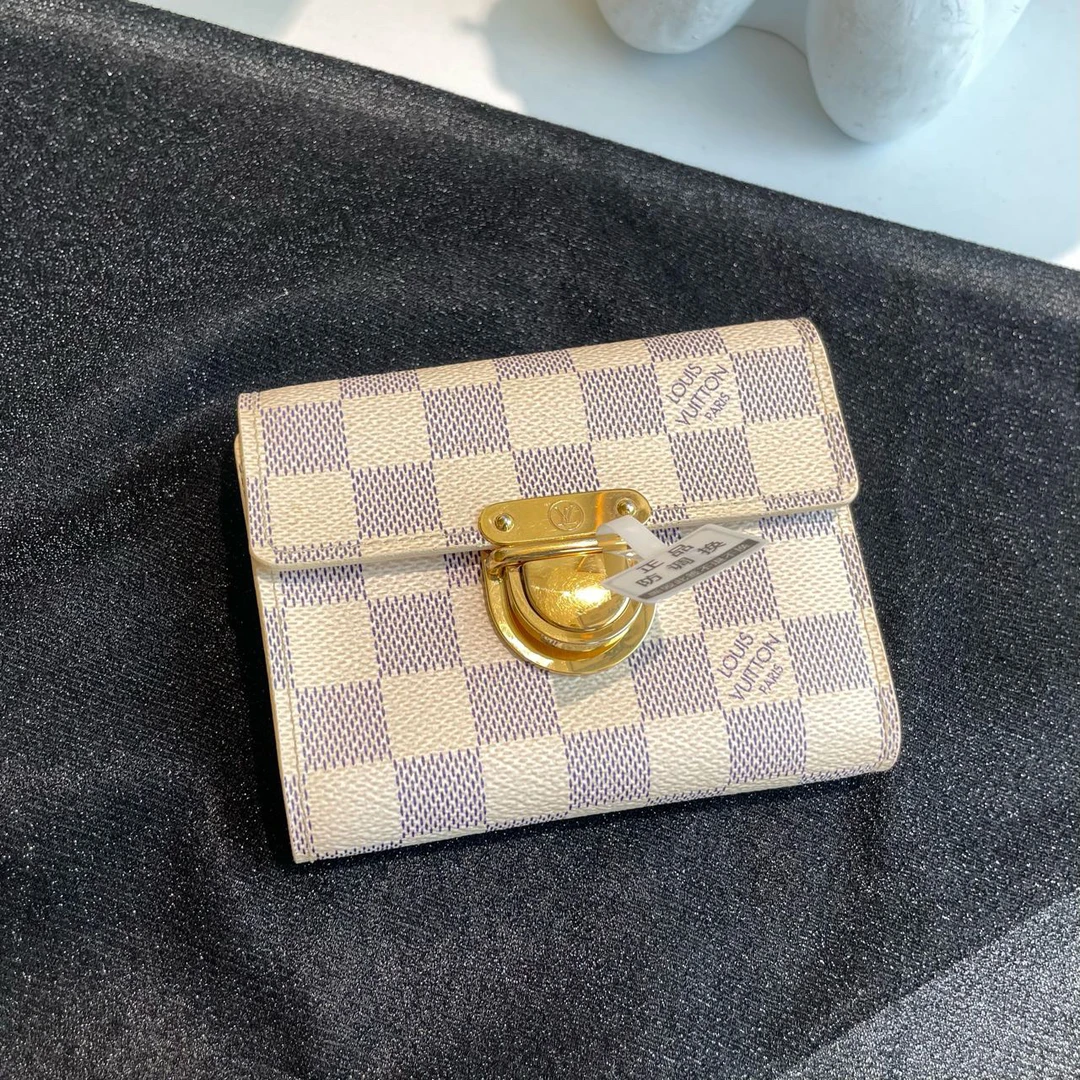 95新 LouisVuitton/路易威登 御古屋/78340/白棋盘格钱包 07年