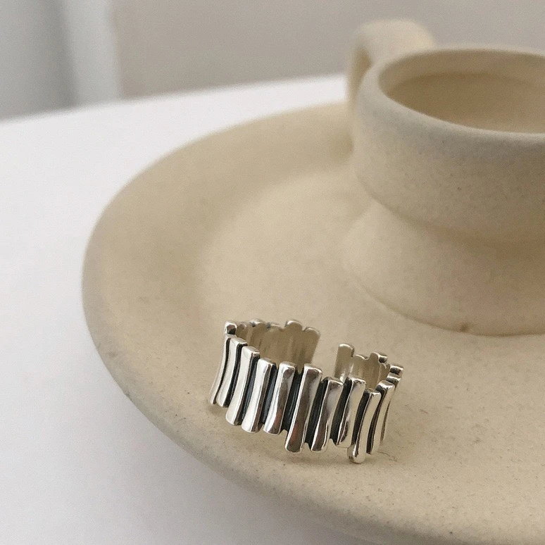 铜合金戒指 做旧款中性戒指男女通用活口复古时尚个性小众银戒