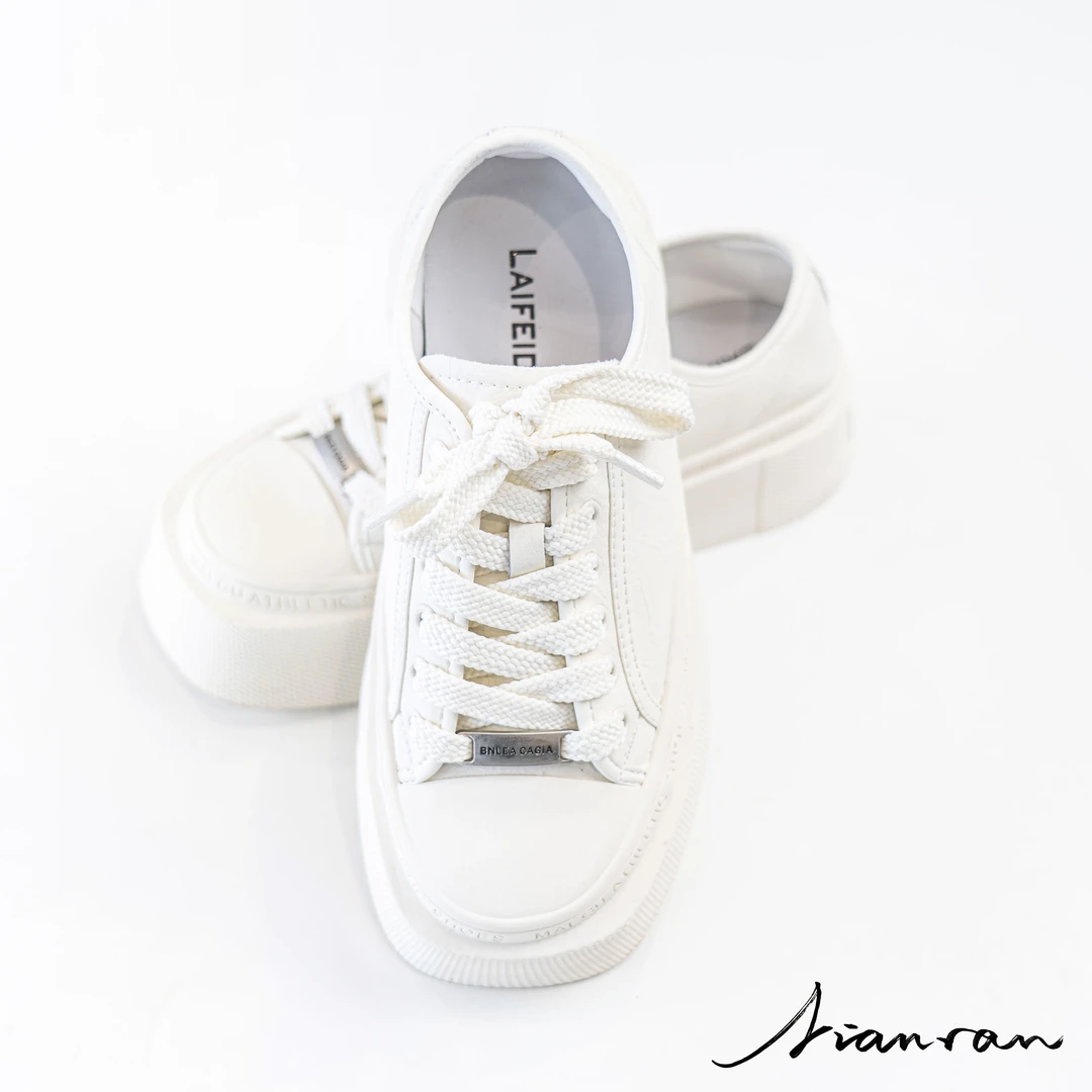 NianR-方头设计白色休闲夏季女鞋运动时尚百搭厚底