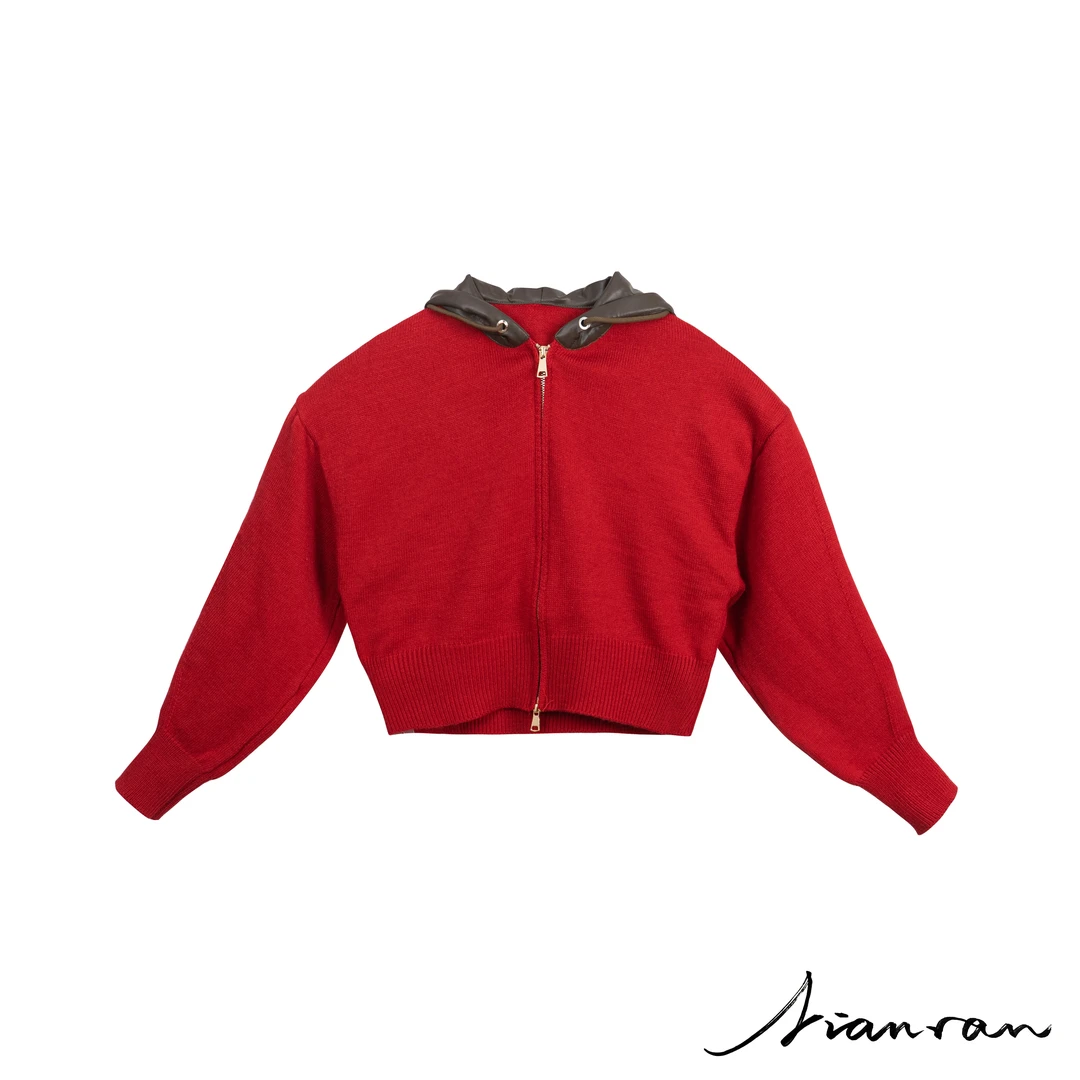 连帽秋冬女装运动百搭潮流纯色保暖连帽长袖宽松拼接开衫短款时尚