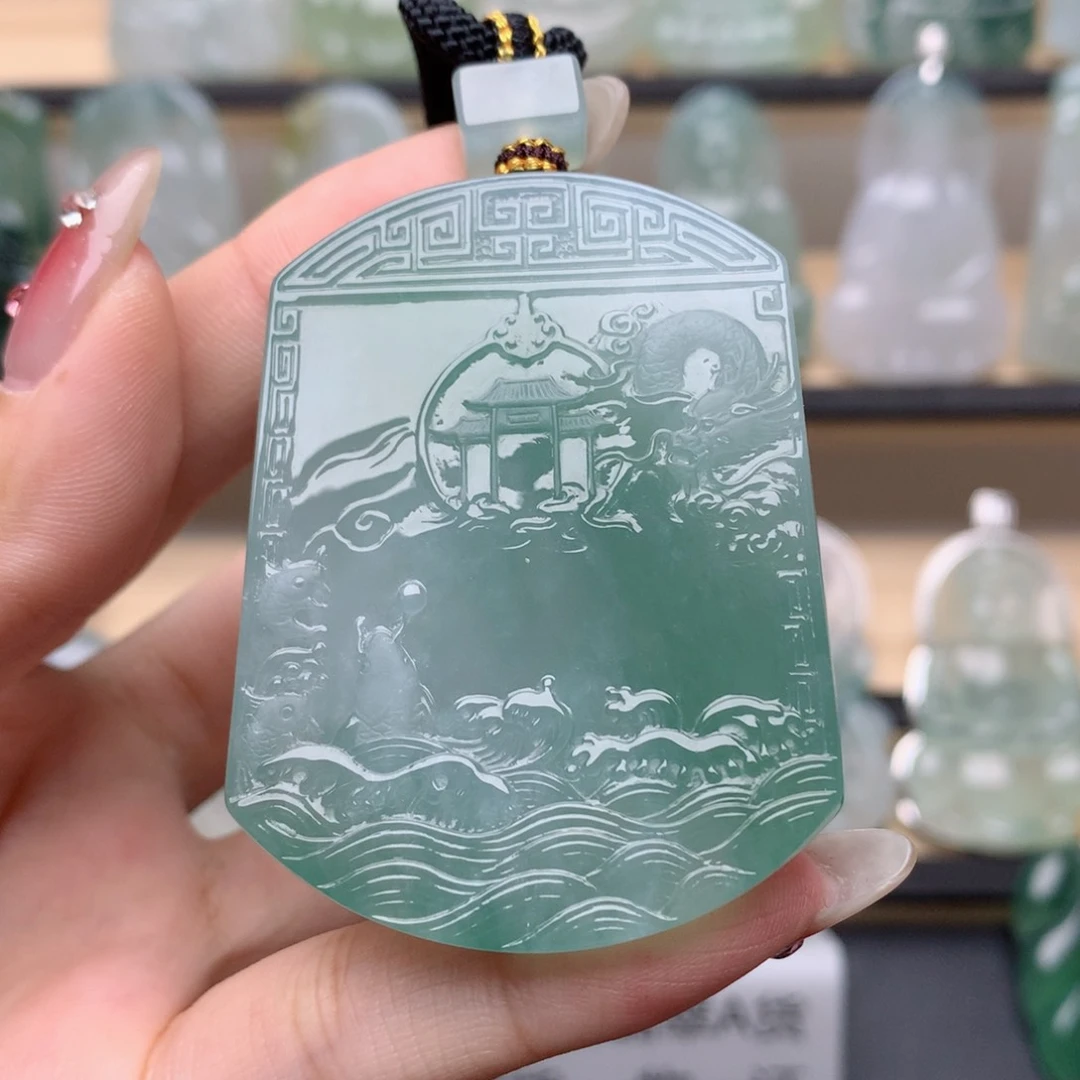 翡翠颈饰未镶嵌鑫*鱼跃龙门