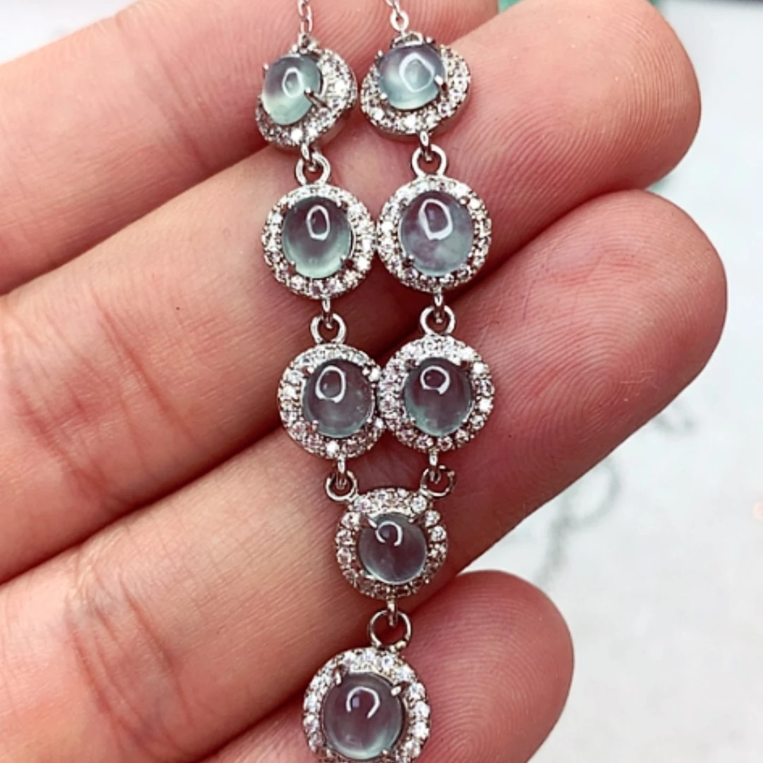 【闪购商品】翡翠毛衣链银S925镶嵌