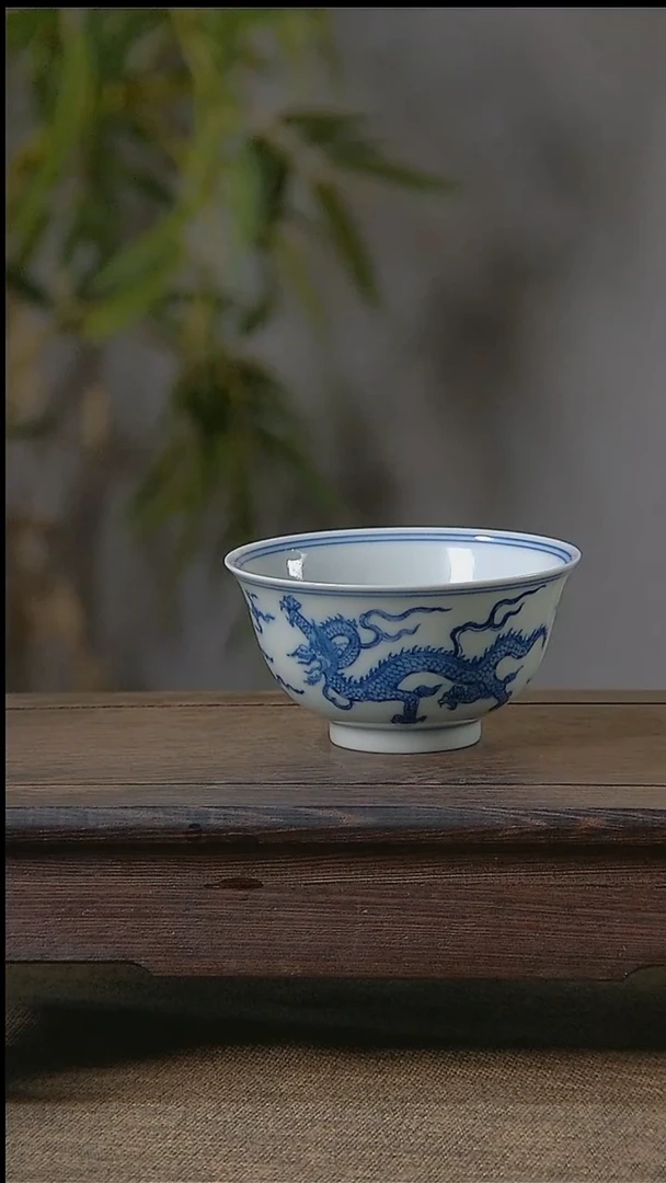 【闪购商品】折葵非器手工手绘双龙撇口杯