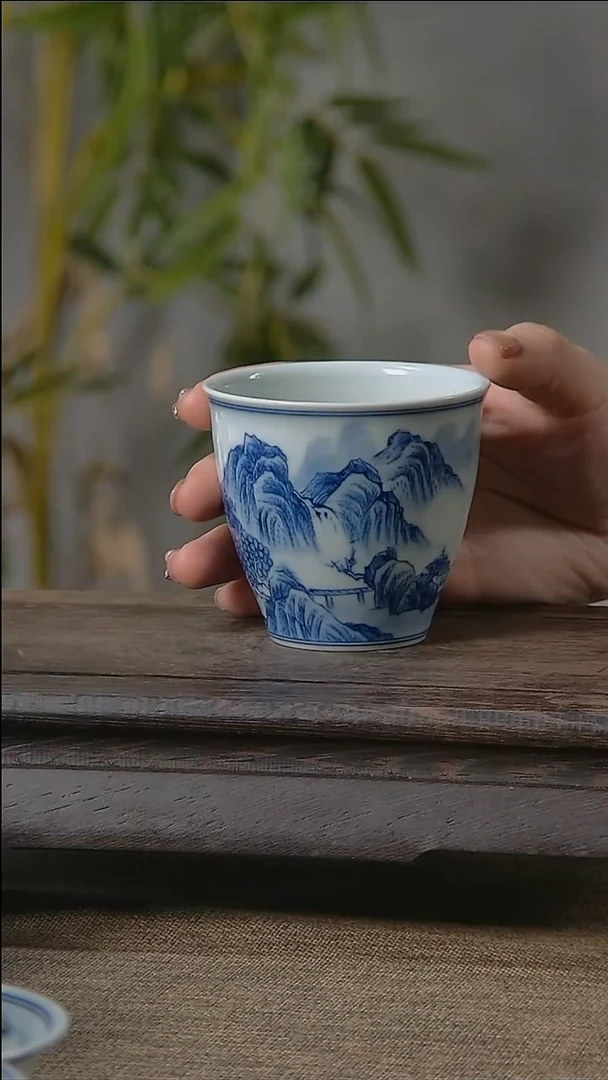 【闪购商品】折葵非器手工手绘山水握手杯