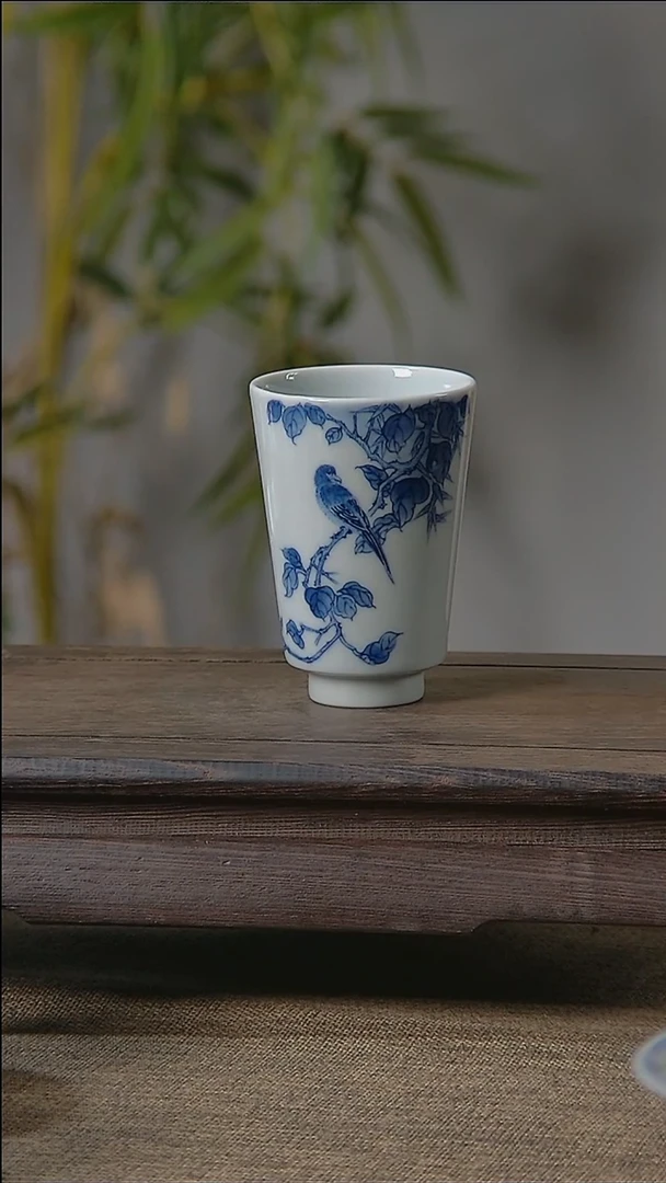 【闪购商品】折葵非器手工手绘花鸟闻香杯